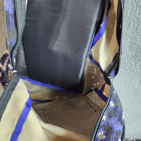 JanSport Big Student Backpack Navy Purple Black Aztec Pattern School Play Bag - Picture 7 of 8